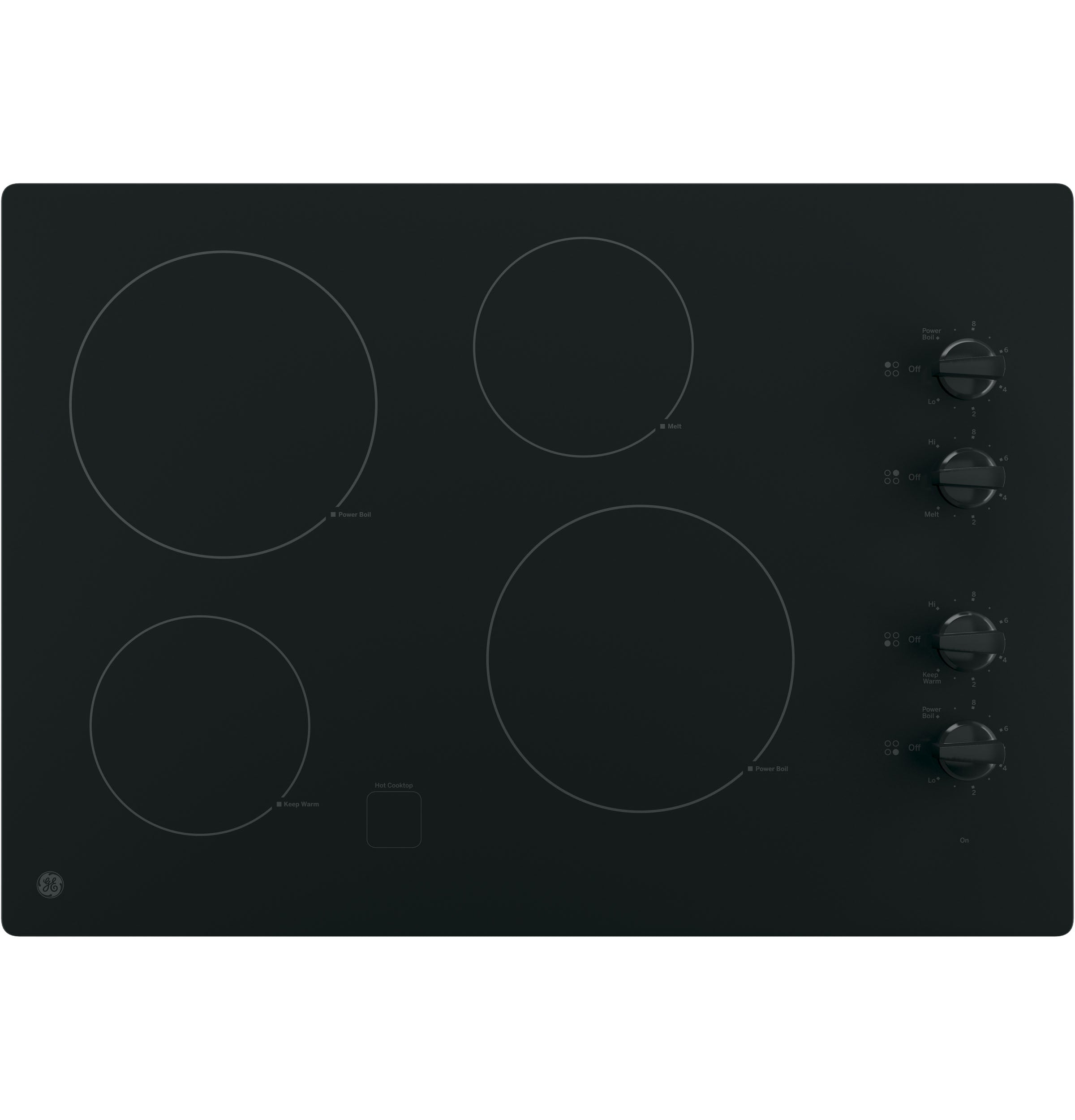 JP3030DWBB GE® 30" Built-In Knob Control Electric Cooktop