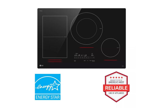 Lg CBIH3017BE 30" Induction Cooktop, 4 Elements, White Backlit, Red Bar, Bridge, ThinQ®