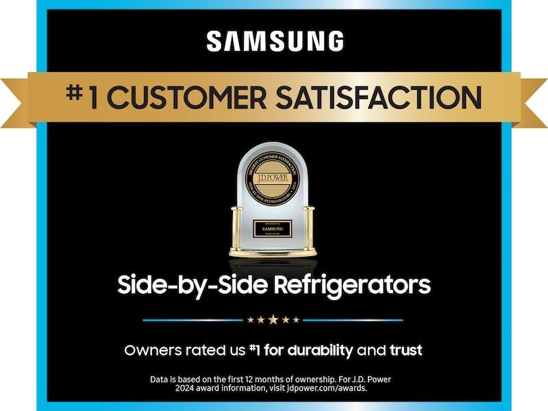 Samsung RS23CB760012 Bespoke Counter Depth Side-by-Side 23 cu. ft. Refrigerator with Beverage Center™ in White Glass