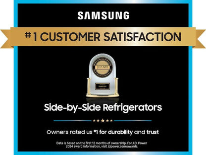 Samsung RS23CB760012 Bespoke Counter Depth Side-by-Side 23 cu. ft. Refrigerator with Beverage Center™ in White Glass