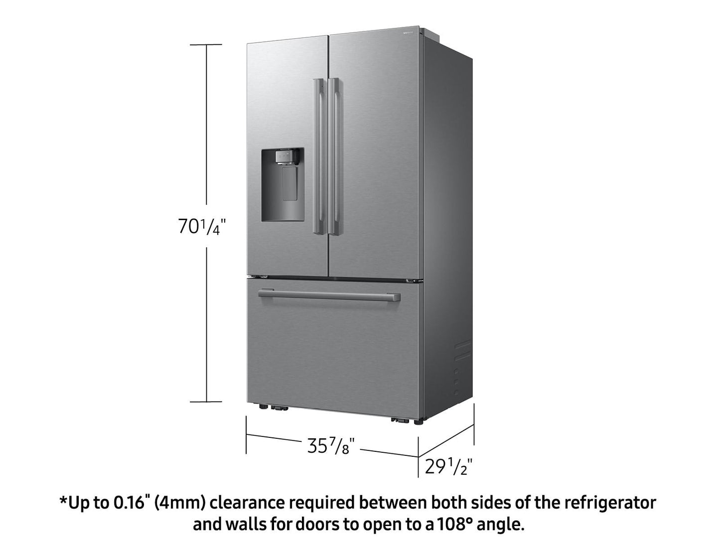 Samsung RF70H25GER Bespoke AI 3-Door French Door Zero Clearance Fit  Sphere Ice™  24 cu.ft.