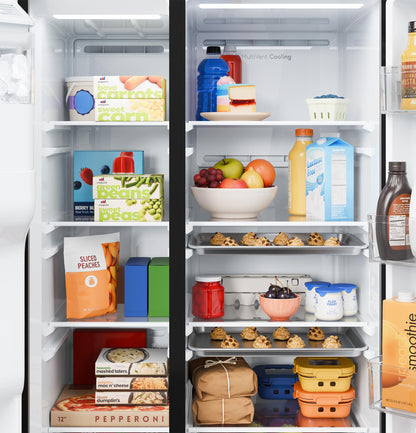 GZS24NYYFS GE® 23.6 Cu. Ft. Counter-Depth Side-By-Side Refrigerator with Extra Tall Dispenser and In-Door Icemaker