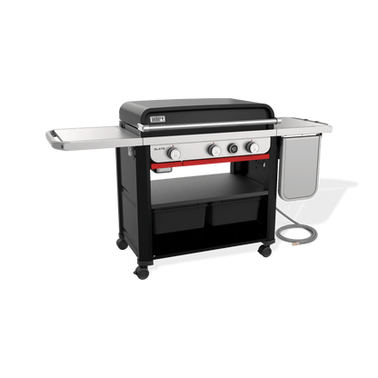 Weber 1500420 Slate® 30" Rust-Resistant Griddle with Extendable Side Table (Natural Gas) - Black