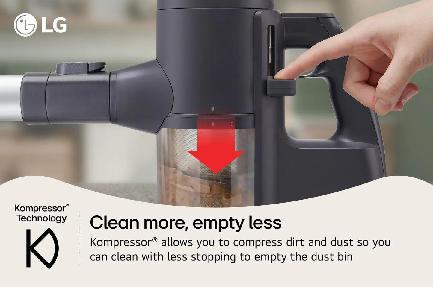 Lg C5323GW CordZero™ Q3 Cordless Stick Vacuum with Auto Multi-Surface Detect Dual Floor Max™ Lite Nozzle & LED Crevice Tool - Graphite