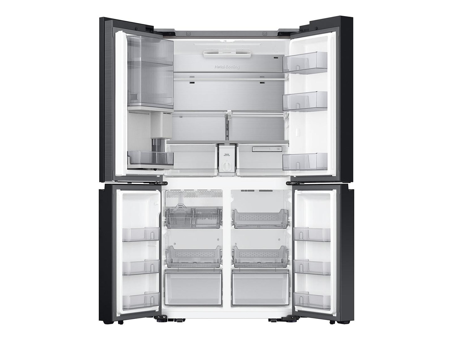 Samsung RF29DB9750QLAA Bespoke 4-Door Flex™ Refrigerator (29 cu. ft.) with Beverage Zone™ and Auto Open Door in Stainless Steel