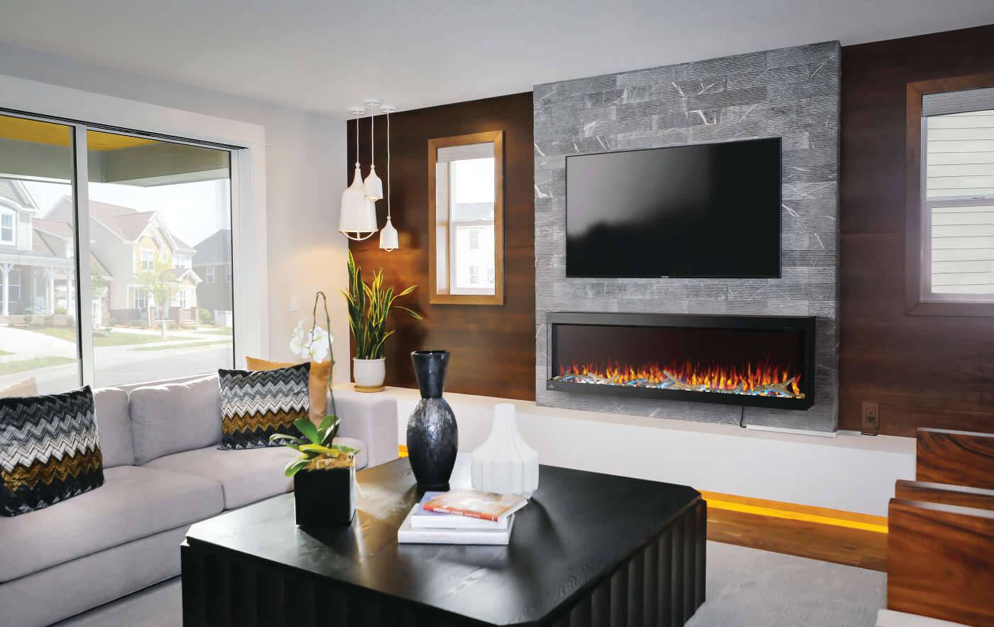 Napoleon Bbq NEFL60H3SV Trivista Pictura 60 Three-Sided Wall Hanging Electric Fireplace