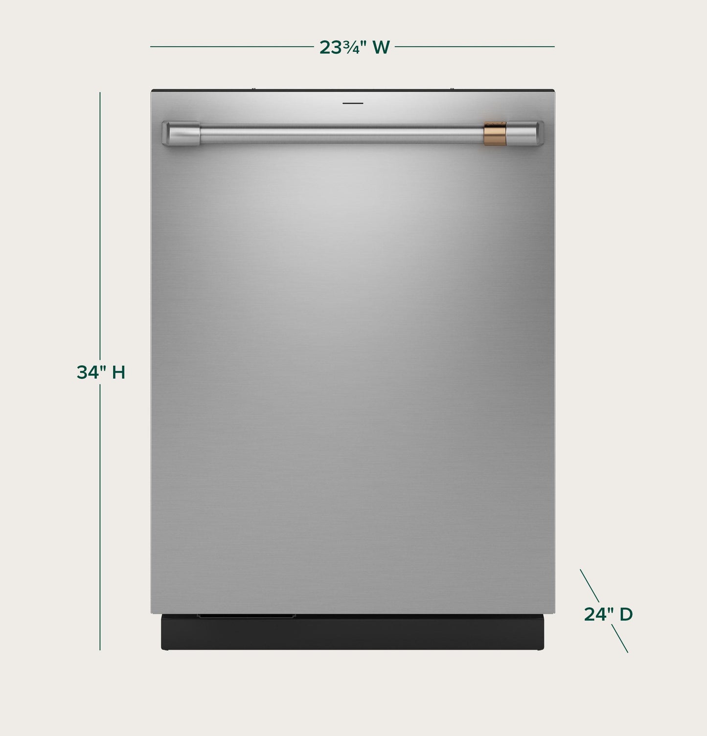 Cafe CDT888P2VS1 CAF(EBACK)™ CustomFit ENERGY STAR Stainless Interior Smart Dishwasher with Ultra Wash Top Rack and Dual Convection Ultra Dry, LED Lights, 39 dBA