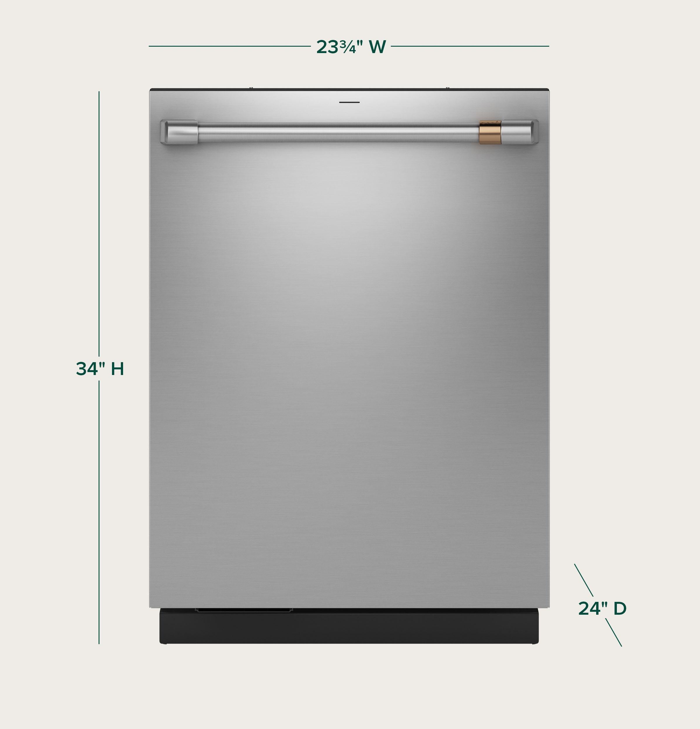 Cafe CDT888P2VS1 Caf(eback)™ CustomFit ENERGY STAR Stainless Interior Smart Dishwasher with Ultra Wash Top Rack and Dual Convection Ultra Dry, LED Lights, 39 dBA