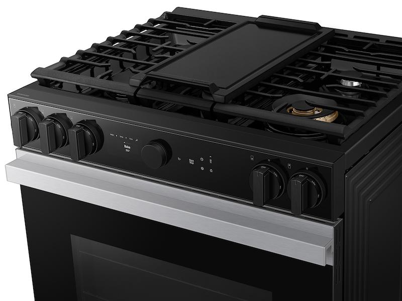 Samsung NSG6DG8500SR Bespoke 6.0 cu. ft. Smart Slide-In Gas Range with Air Sous Vide & Air Fry in Stainless Steel