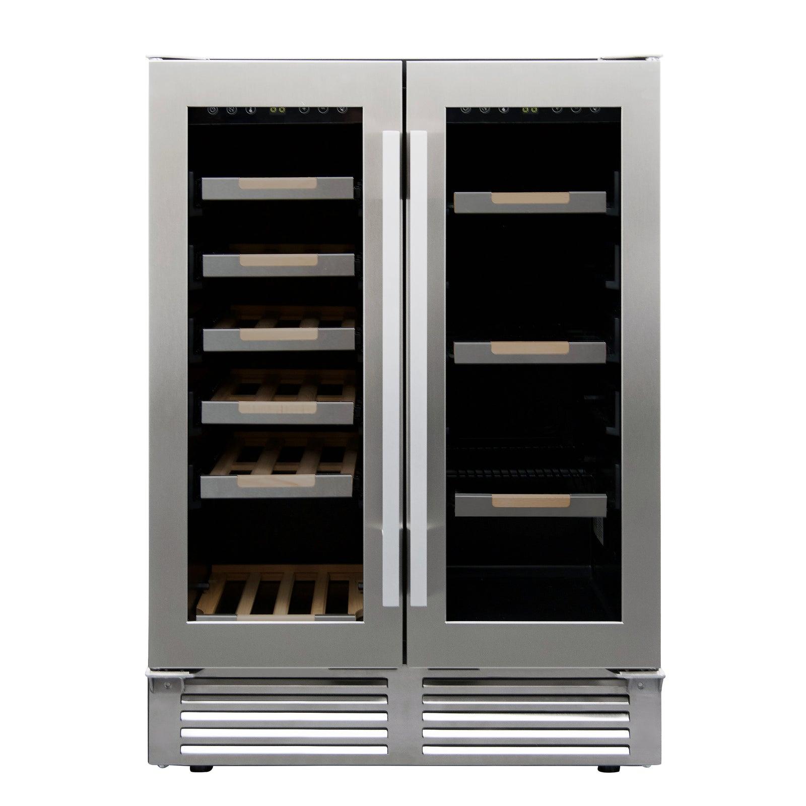 WBE1956Z3S Avanti ELITE Side by Side Wine and Beverage Cooler - Stainless Steel / 19 Bottles / 56 12 oz. Cans