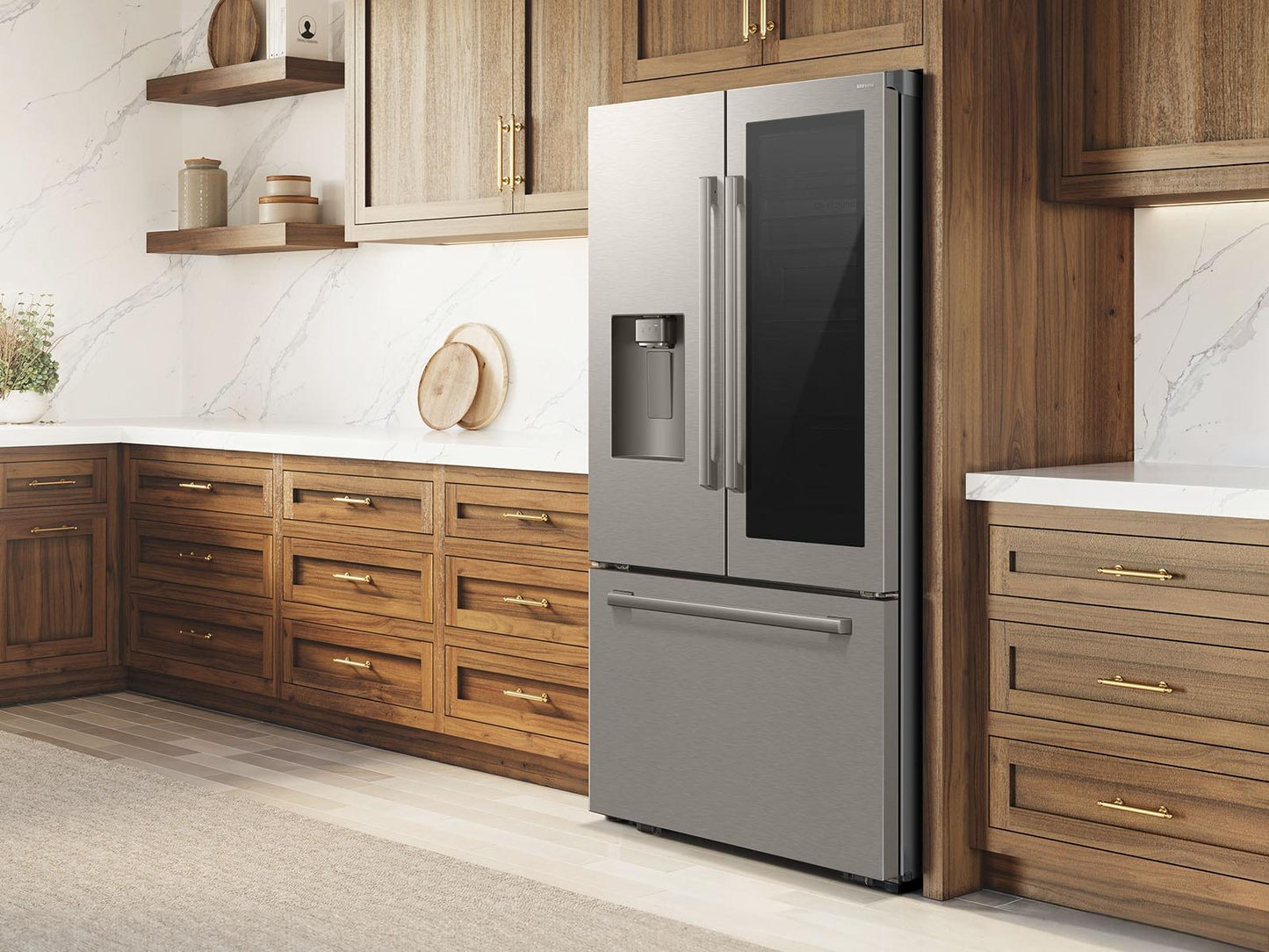 Samsung RF80H30CERAA Bespoke AI 3-Door French Door AutoView™  Zero Clearance Fit  29 cu. ft.