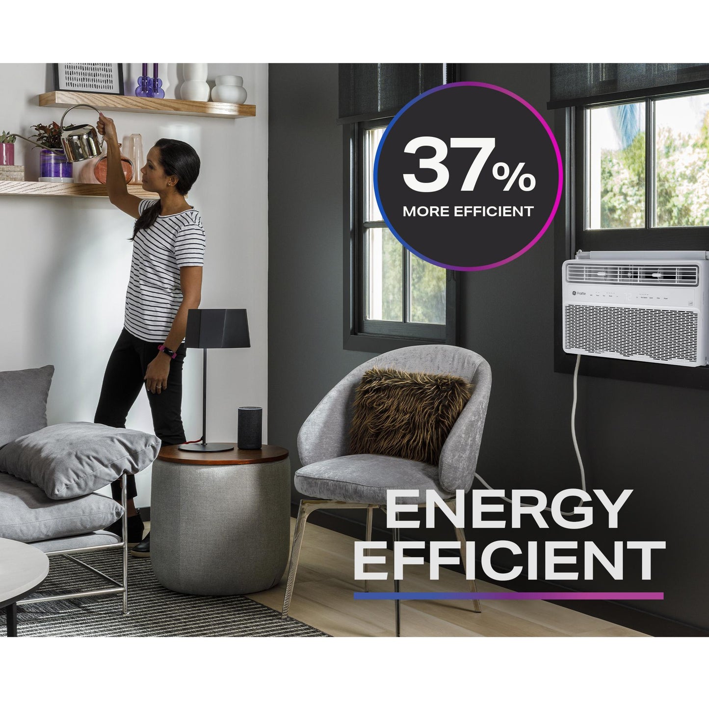 PWDV12WWF GE Profile™ ENERGY STAR® 12,000 BTU Inverter Smart Ultra Quiet Window Air Conditioner for Large Rooms up to 550 sq. ft.