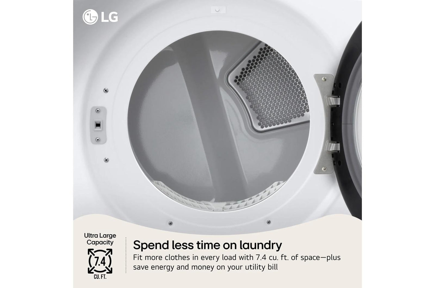 Lg DLG3421W 7.4 cu. ft. Ultra Large Capacity Smart Front Load Gas Dryer