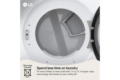Lg DLG3421W 7.4 cu. ft. Ultra Large Capacity Smart Front Load Gas Dryer