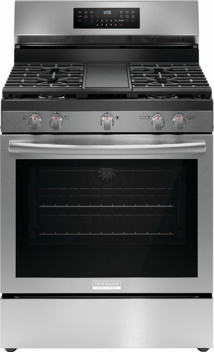 Frigidaire GCRG3060BF 30" Rear Control Gas Range with Total Convection