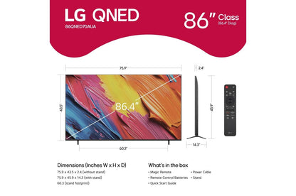 Lg 86QNED70AUA 86 Inch Class LG QNED AI QNED70A 4K Smart TV 2025