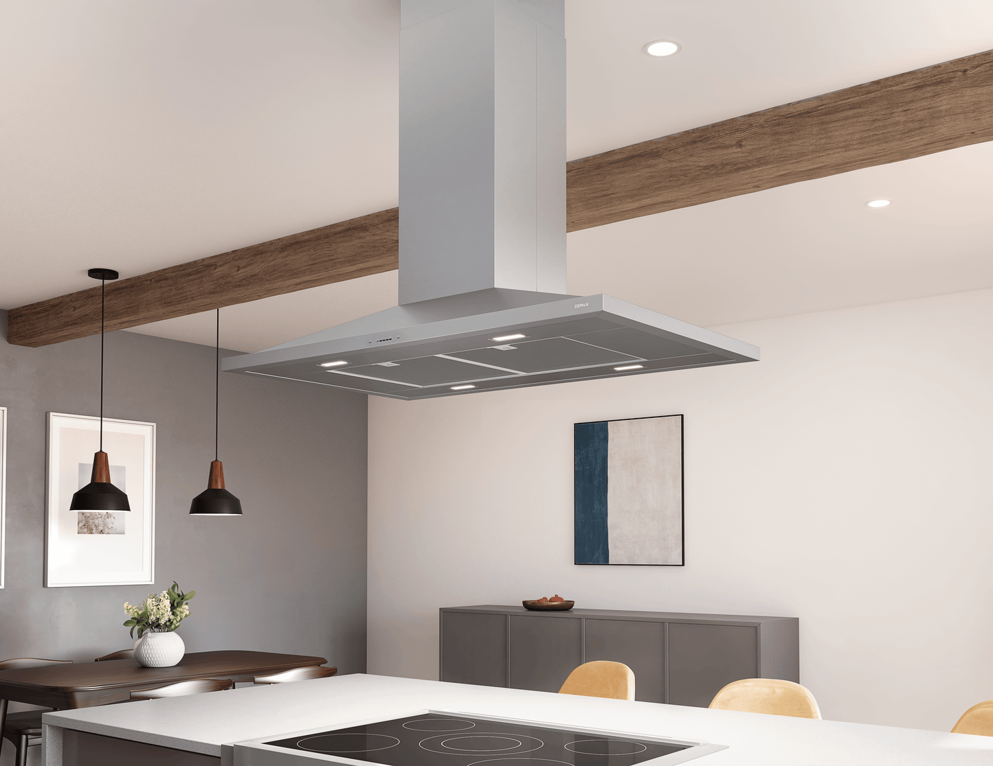 Zephyr ZAZM90DS Anzio Island, 90cm, SS, LED, 600 CFM w/ACT
