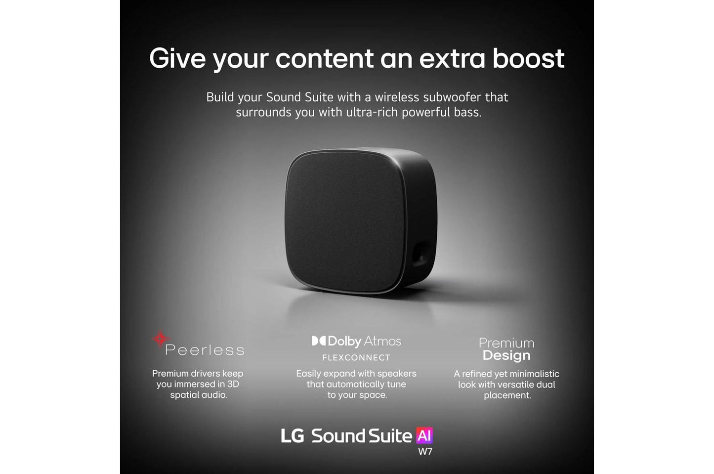 H7W7 LG Cinema Suite 7 with H7 Soundbar and W7 Subwoofer, Dolby Atmos FlexConnect