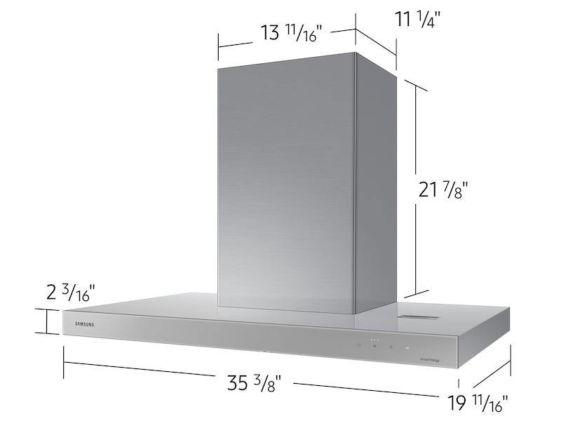 Samsung NK36CB600WCGAA 36" Bespoke Smart Wall Mount Hood in Clean Grey