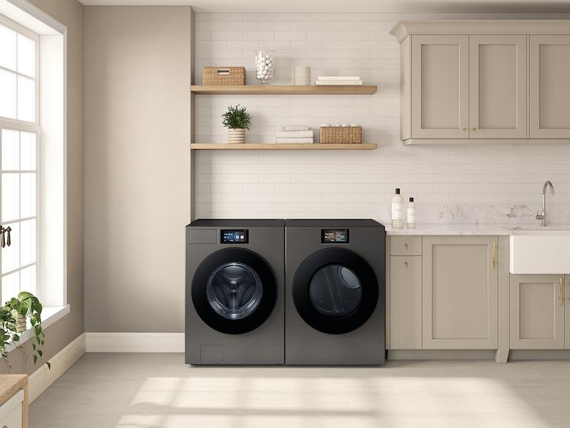 Samsung DV90F53AGS 7.6 cu. ft. Bespoke AI Ultra Capacity Front Load Gas Dryer with AI Home and AI OptiDry+ in Dark Steel