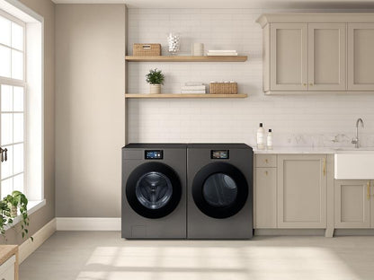 Samsung DV90F53AGS 7.6 cu. ft. Bespoke AI Ultra Capacity Front Load Gas Dryer with AI Home and AI OptiDry+ in Dark Steel
