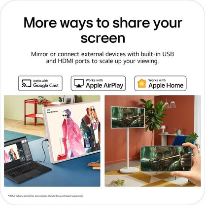 Lg 32LX6BWGAXT7SAUSALLC StanbyME 2 MAX 32 Inch Portable Smart Touch Screen with 4.5hr Battery and XT7 Bluetooth Speaker