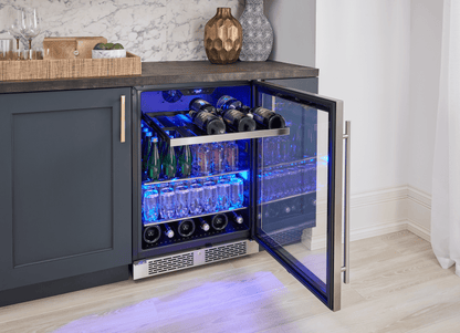 Zephyr PRB24C01AGADA Presrv ADA Beverage Cooler, 24in Compact, SS+Glass, Reversible Door + Lock, 1 Zone