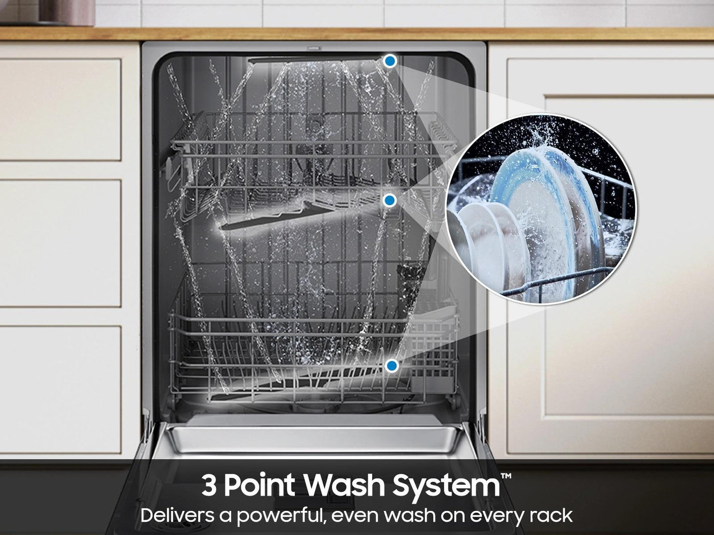 Samsung DW80CG4051SR Dishwasher with 3rd Rack Autorelease™ Door  Fingerprint Resistant  51dBA