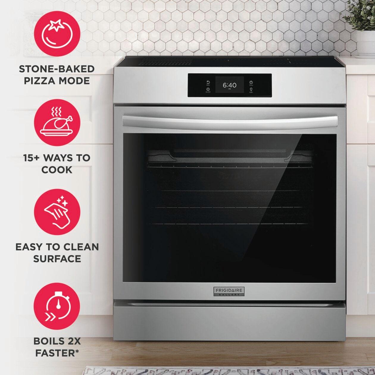 Frigidaire GCFI3070BF 30" Front Control Induction Range with Stone-Baked Pizza
