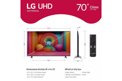 43UT7590PUA LG 43 Inch Class UHD Series 4K UHD TV with webOS 24