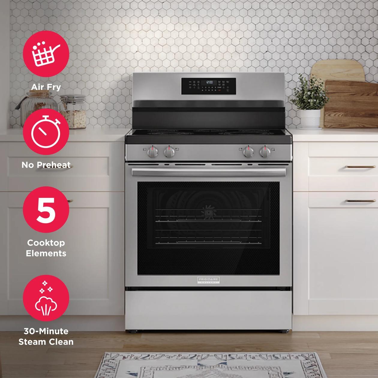 Frigidaire GCRE3059BF 30" Rear Control Electric Range with Air Fry