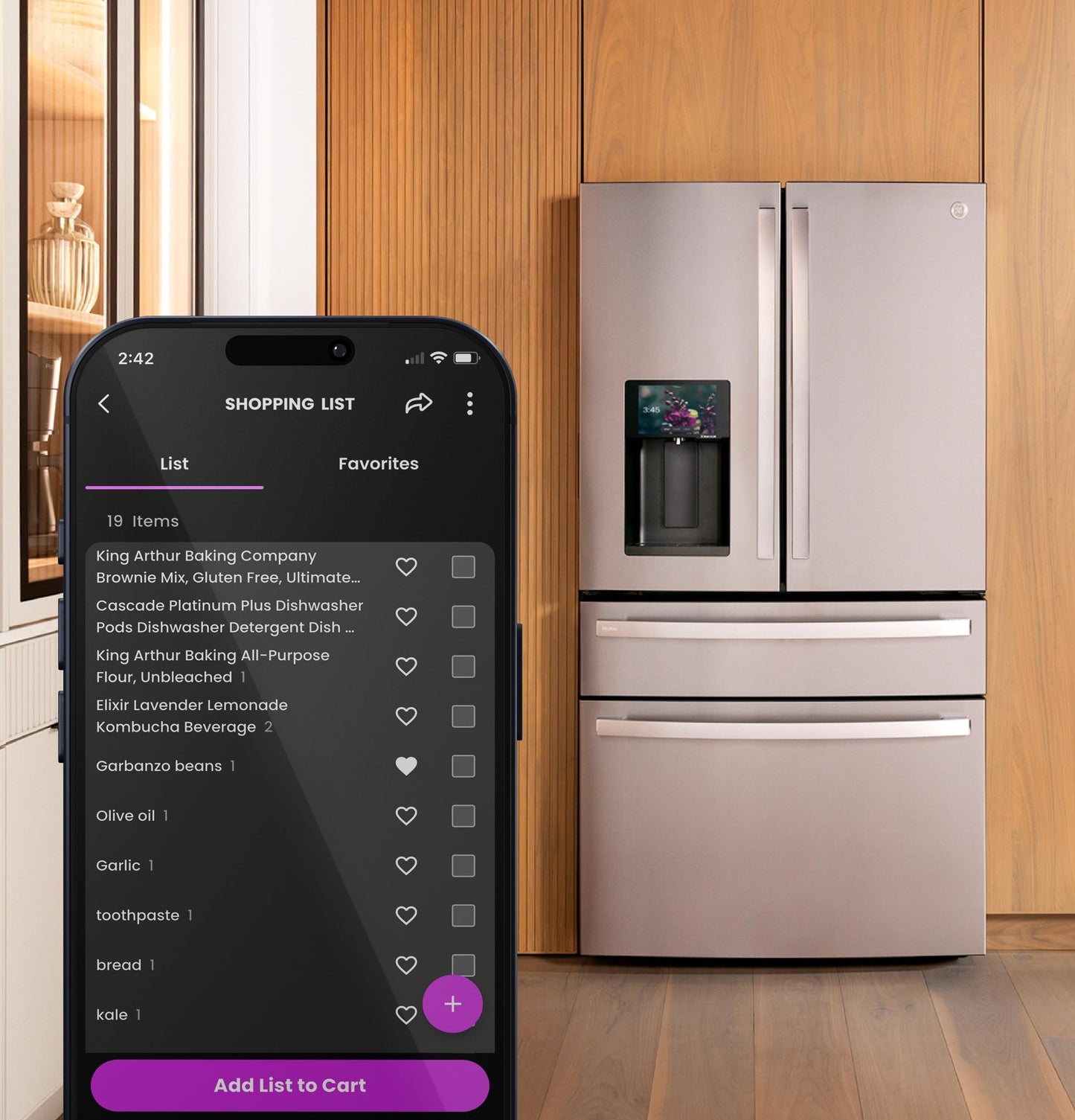 PXD22HYYFS GE Profile™ ENERGY STAR® 22.4 Cu. Ft. Smart Counter-Depth 4-Door French-Door Refrigerator with Kitchen Assistant™