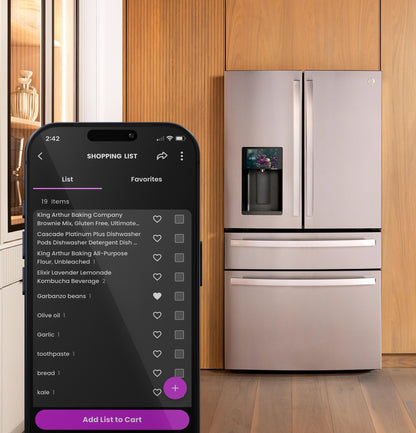 PXD22HYYFS GE Profile™ ENERGY STAR® 22.4 Cu. Ft. Smart Counter-Depth 4-Door French-Door Refrigerator with Kitchen Assistant™