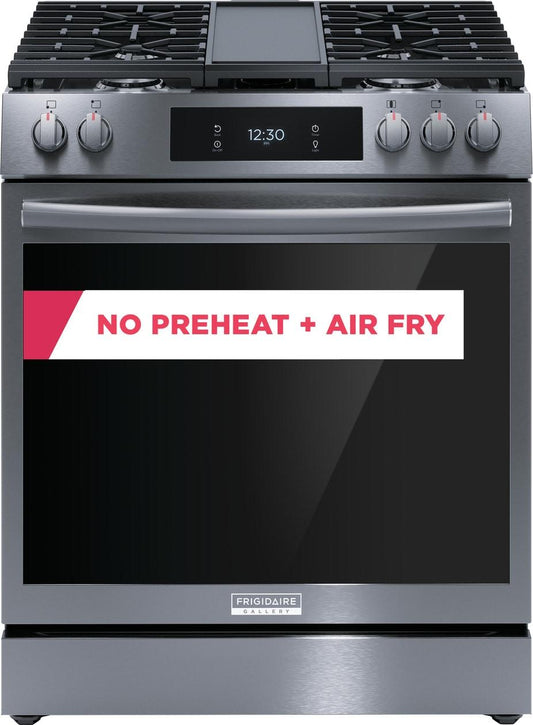 Frigidaire GCFG3060BD 30" Front Control Gas Range with Total Convection