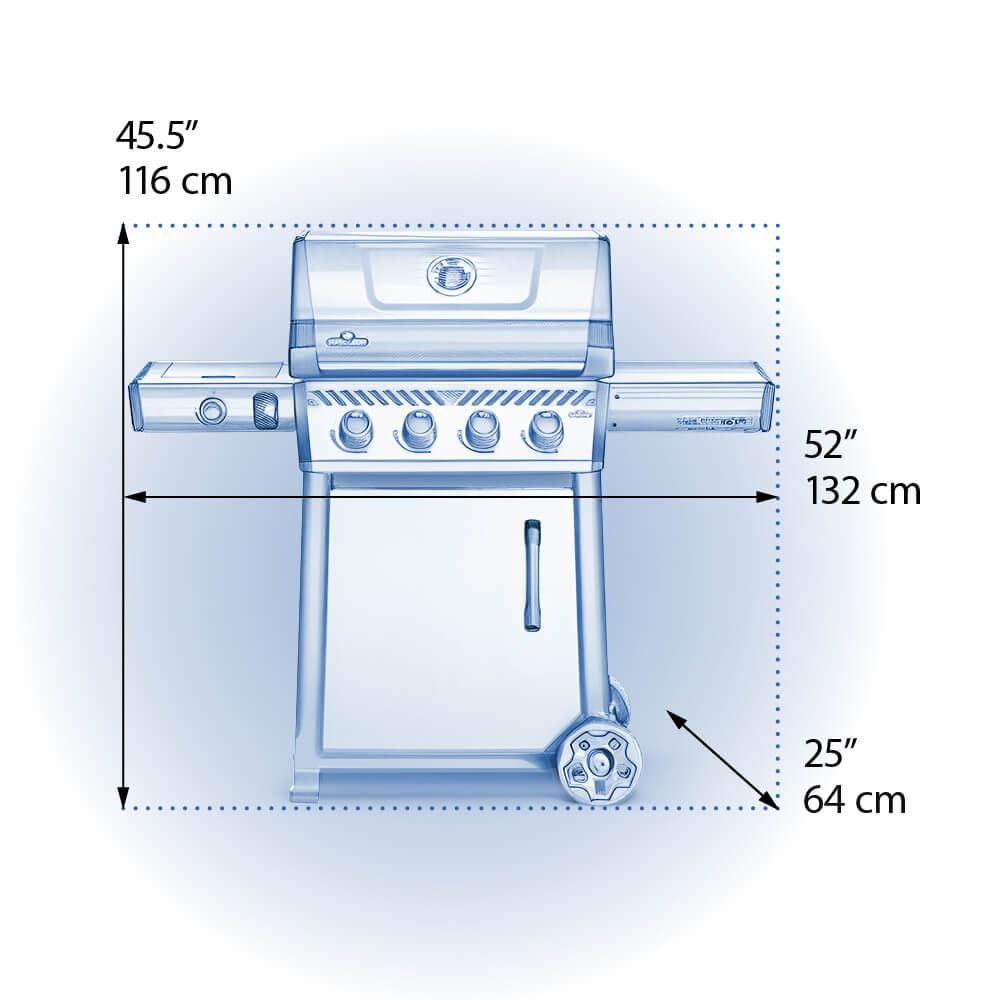 Napoleon Bbq F425DSBPGTECP Freestyle 425 SB with Range Side Burner , Propane, Graphite Grey