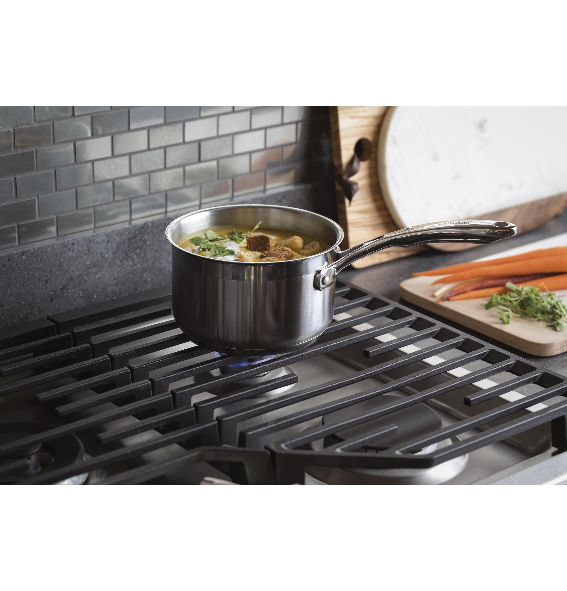 PGP9030SLSS GE Profile™ 30" Built-In Tri-Ring Gas Cooktop with 5 Burners and Included Extra-Large Integrated Griddle