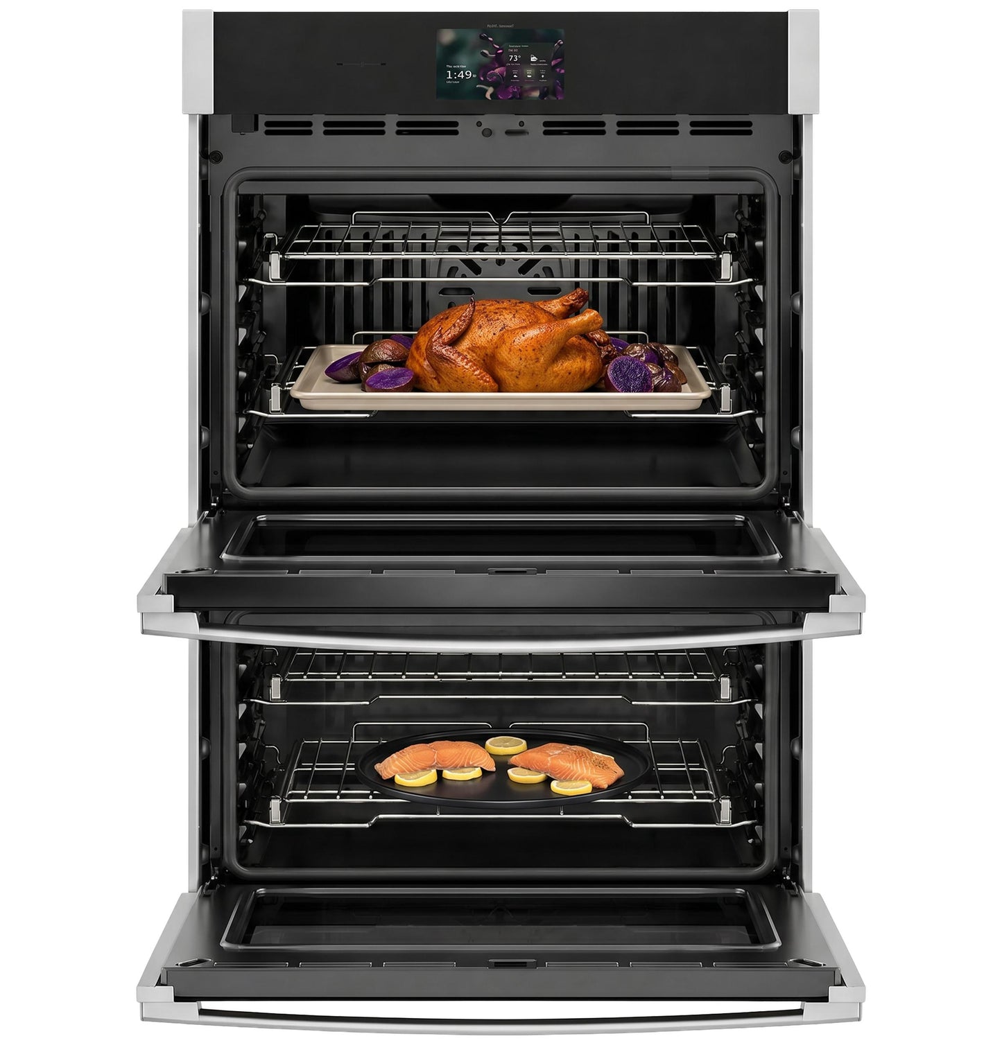 PTD7000SZSS GE Profile™ 30" Smart Built-In Convection Double Wall Oven with No Preheat Air Fry and Precision Cooking