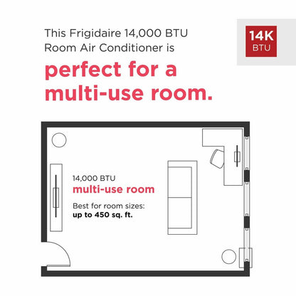 Frigidaire FHPH142AA1 3-in-1 Connected Portable Room Air Conditioner with Supplemental Heat 14,000 BTU (ASHRAE) / 10,000 BTU (DOE)