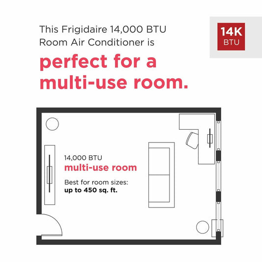Frigidaire FHPH142AA1 3-in-1 Connected Portable Room Air Conditioner with Supplemental Heat 14,000 BTU (ASHRAE) / 10,000 BTU (DOE)