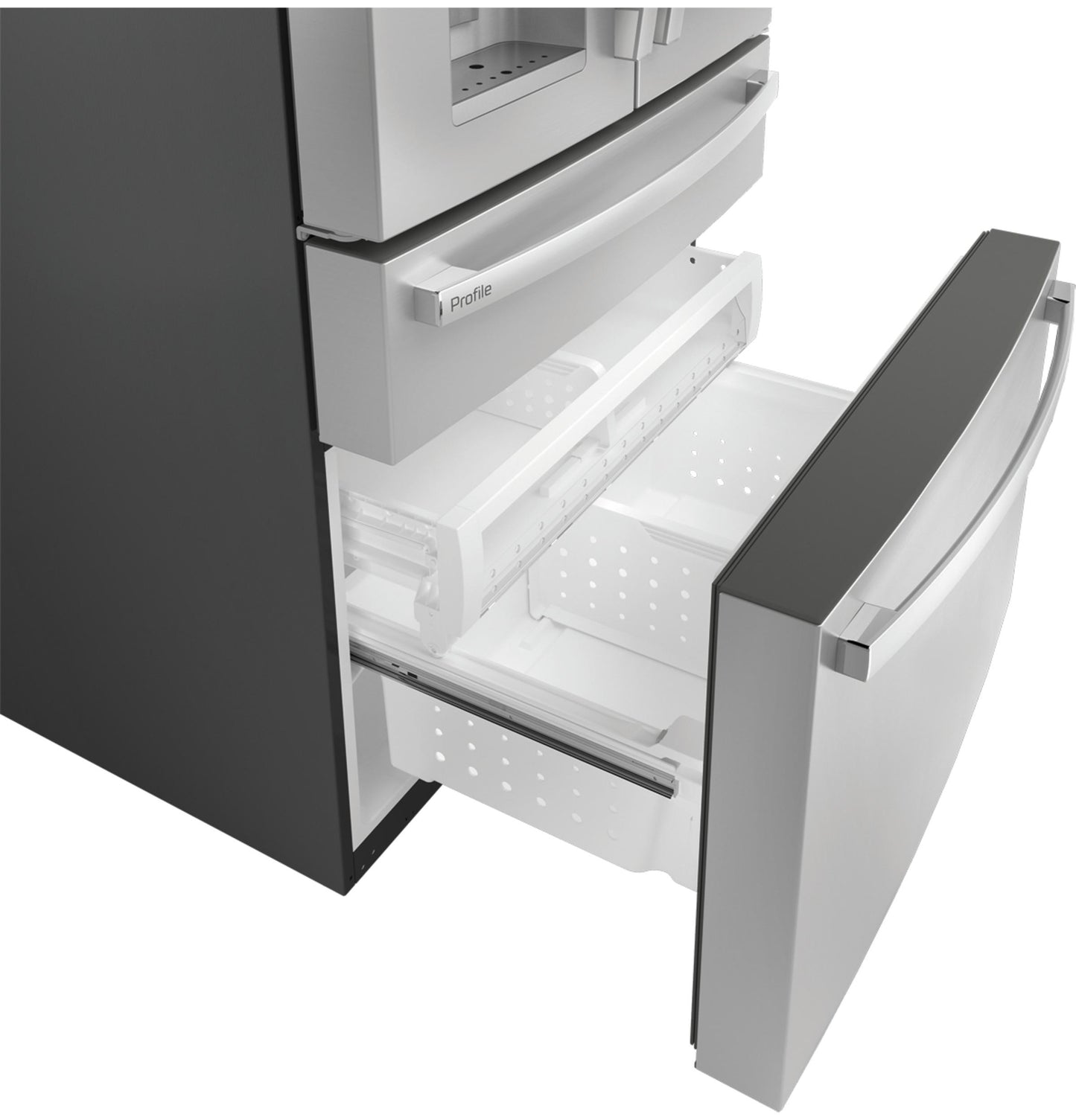 PXD22BYPFS GE Profile™ 22.4 Cu. Ft. Smart Counter-Depth Fingerprint Resistant 4-Door French-Door Refrigerator with Door In Door