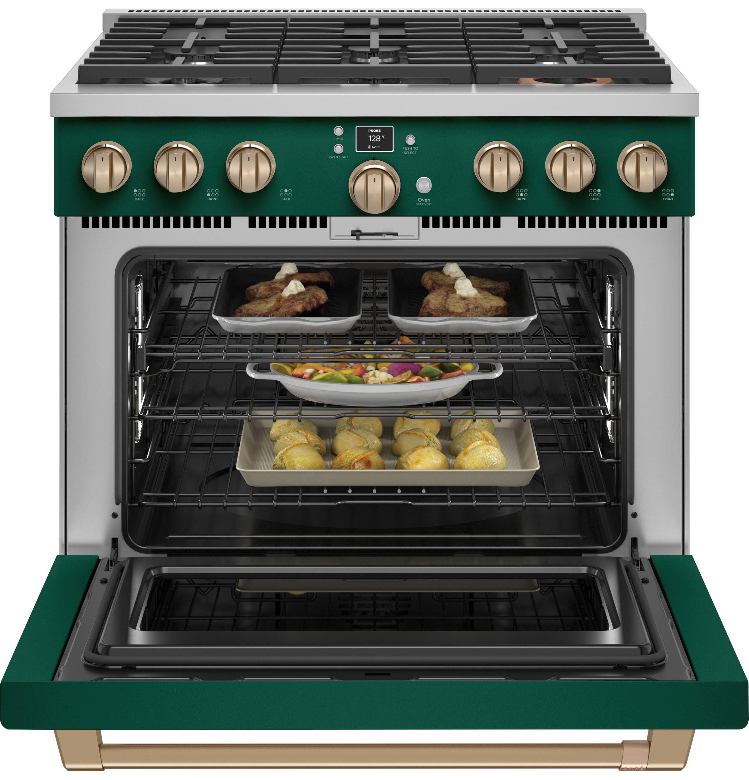 Cafe C2Y366P5TG2 Caf(eback)™ 36" Smart Dual-Fuel Commercial-Style Range with 6 Burners (Natural Gas)