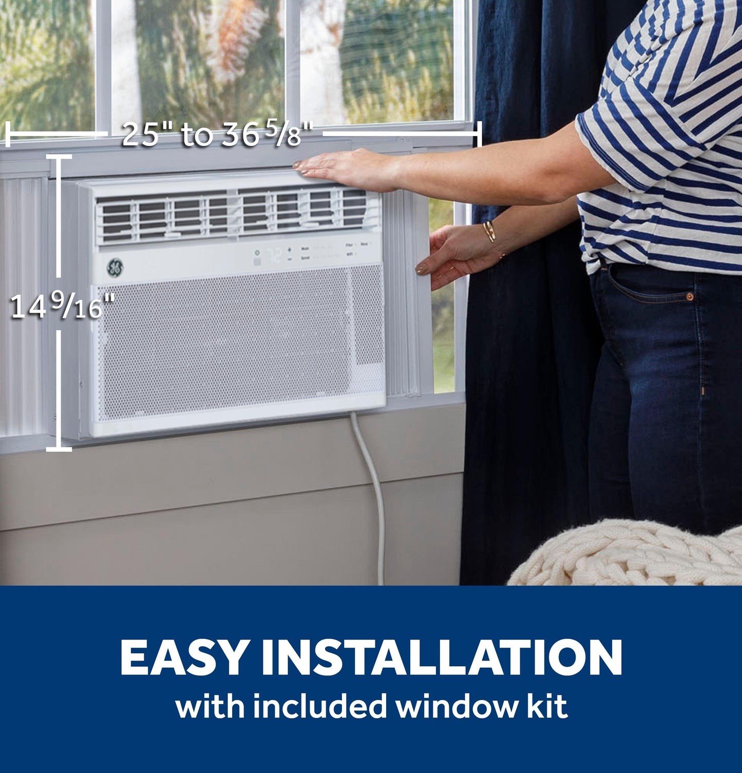 AWCS12WWA GE® 12,000 BTU Smart Electronic Window Air Conditioner for Large Rooms up to 550 sq. ft.