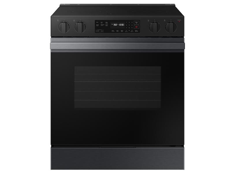 Samsung NSE6DG8100MT Bespoke 6.3 cu. ft. Smart Slide-In Electric Range with Precision Knobs in Matte Black Steel