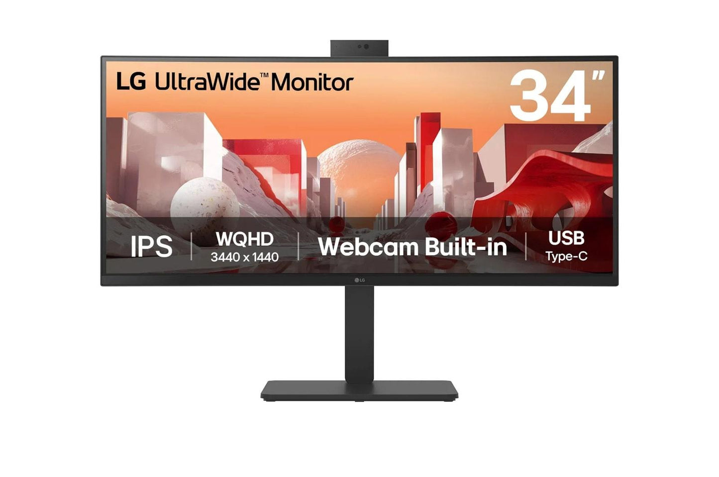 Lg 34BA85QEB 34" UltraWide QHD Curved IPS Monitor with Built-in FHD webcam and USB Type-C™