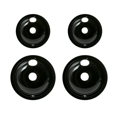 Ge Appliances GE68PA Range 4-Piece Drip Pan Set  6" & 8" Porcelain Replacement Bowls