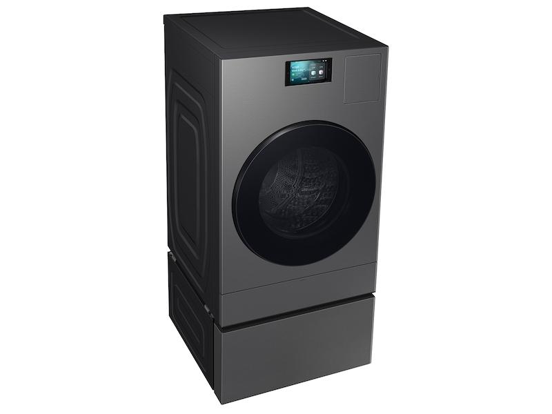 Samsung WE702NZ Bespoke AI Laundry Combo™ Pedestal with Storage Drawer in Dark Steel