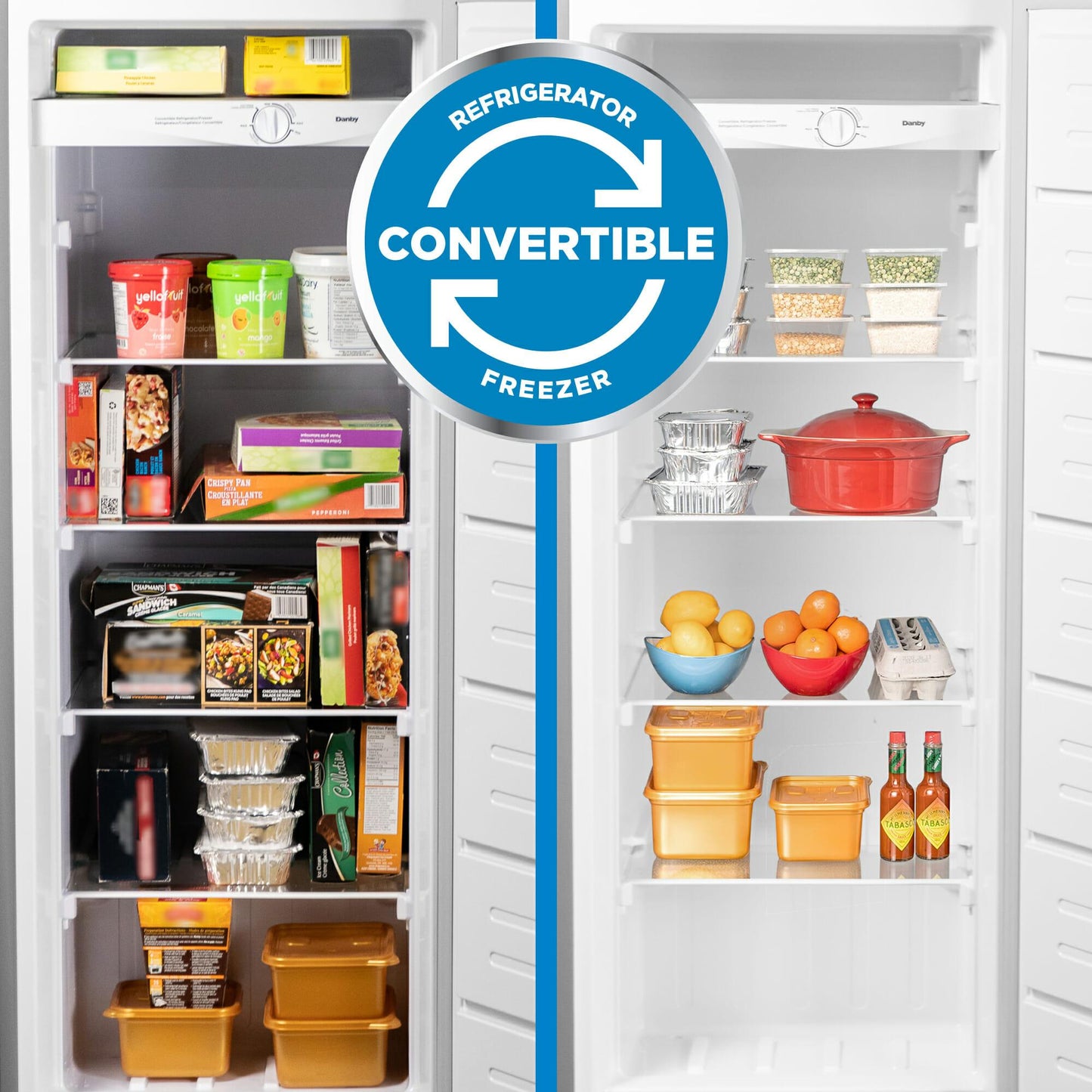 DUFM068A1SCDB Danby 6.8 cu. ft. Convertible Upright Freezer in Stainless Steel Look
