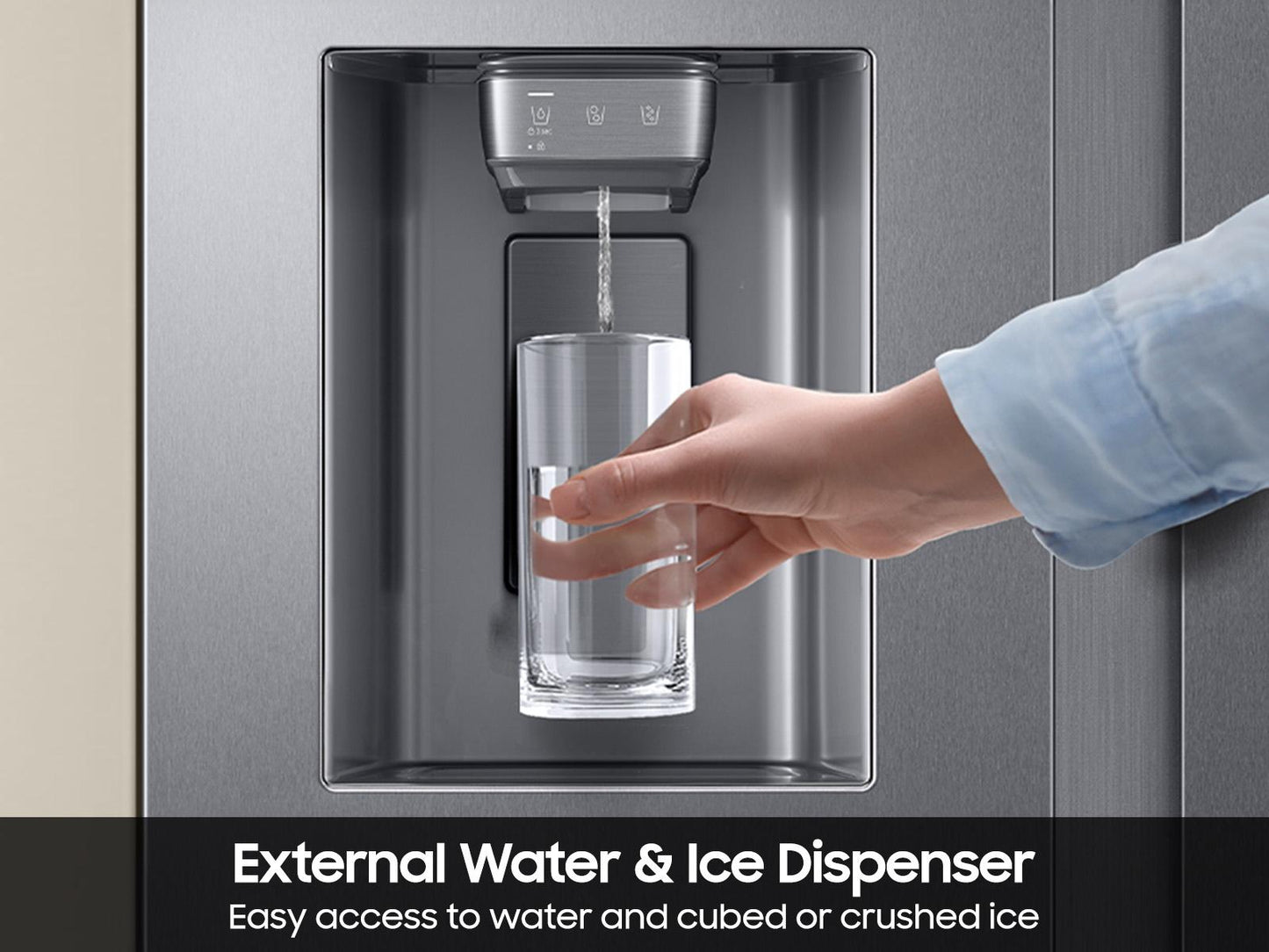 Samsung RS70H27SDR Bespoke AI Side-by-Side Sphere Ice™  External Water & Ice Dispenser  27 cu.ft.