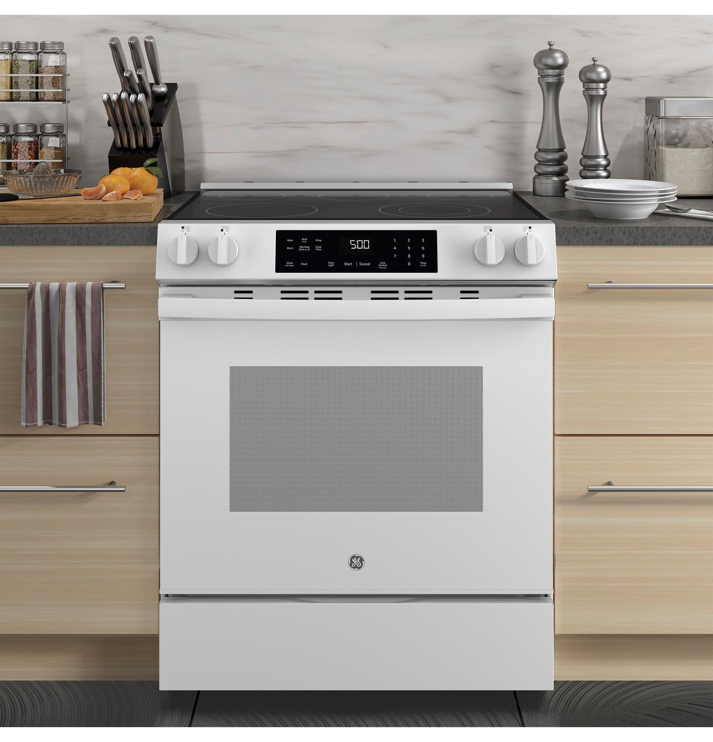 GRS500PVWW GE® ENERGY STAR® 30" Slide-In Electric Range with Crisp Mode