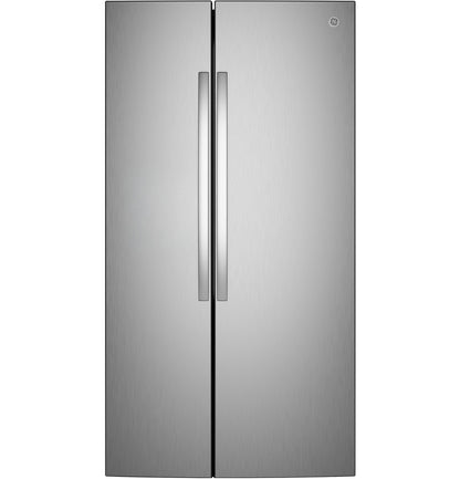 GKS24NYYFS GE® 24.2 Cu. Ft. Counter-Depth Side-By-Side Refrigerator with Internal Dispenser and In-Door Icemaker